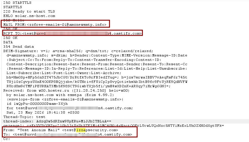 Prank sitesi SMTP isteği